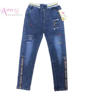 calça jeans crianças menino 4 5 anos de idade Suppliers-Calças jeans infantis de alta qualidade, calças para meninos, cintura elástica, alta qualidade, baratas, para crianças, de 5 - 8 anos 3.5