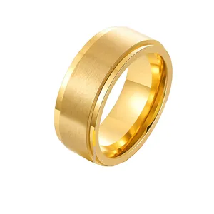 Уникальные кольца из нержавеющей стали 8 мм с поворотом на 360 градусов, ювелирные изделия, разлагающее беспокойство, кольцо с покрытием для мужчин и женщин