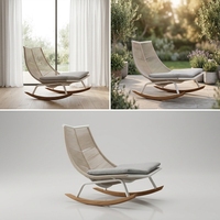 Fauteuil à bascule en rotin respirant, minimaliste, pour l'été, idéal pour appartement et salon