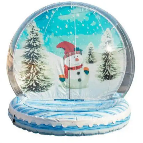 Balon Natal bola salju dunia foto Stan gelembung tenda rumah ukuran manusia raksasa balon Salju dunia dengan meniup salju