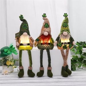3 Piezas de Gnomos de Peluche Iluminados para el Día de San Patricio, Muñeco Divertido con Piernas Colgantes, Juguete de Elfo Irlandés para Decoración de Primavera, Regalo para el Hogar - Product Image 1