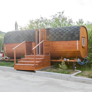 Sauna Criativa em Madeira Hemlock com Estrutura Metálica Retro <span class=keywords><strong>Industrial</strong></span> para 8 Pessoas, Kit de Fogão Nostálgico - Product Image 2