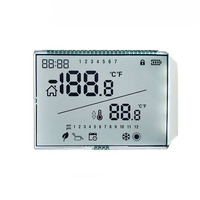 Layar LCD Segmen TN Kustom Pabrik, Layar LCD Pengontrol Suhu Digital untuk Tampilan Data Suhu