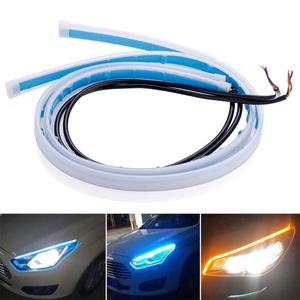 Nouvelle Bande Lumineuse de Jour Ultra-fine 5W 30 45 60cm, Lumière Décorative de Voiture à Deux Couleurs à Effet Fluide Blanc Jaune - Product Image 1