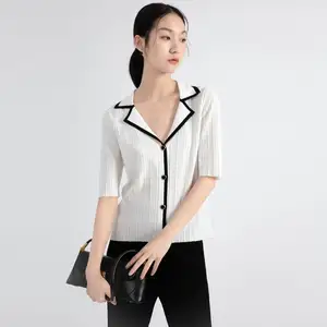 2023 Paris Printemps D'été Nylon Cardigan Chandails Chandails de Femmes Top Pulls En Cachemire 100% Jumper Pour Les Femmes