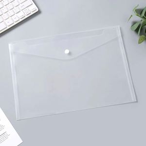 Hot Sales Plastic Envelope Pocket Wallets School Folder <b>Document</b> A4 Clear File <b>Bag</b> With Snap Button Folders Custom Logo - Product Image 4