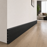 Plinthe WPC WYRAX noire 95 mm moderne étanche pour appartement, commerce de détail et usage commercial