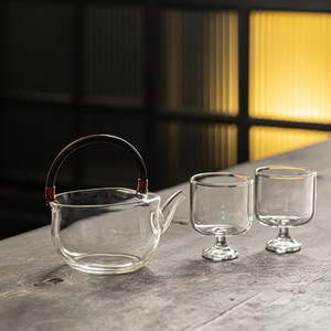 Kung Fu <b>Tea</b> <b>Pot</b> High Borosilicate Glass Heat Resistant With Handle For Brewing Green <b>Tea</b> - Product Image 4