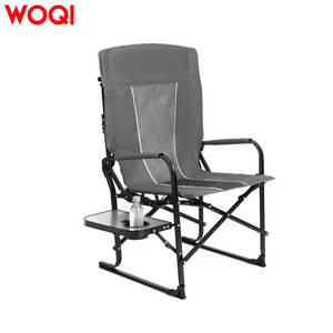 เก้าอี้ผู้กำกับสำหรับตั้งแคมป์ Woqi Heavy Duty สีเทา ขนาด 64x52x94 ซม. พร้อมโต๊ะข้างพับได้ สำหรับใช้ที่ชายหาด ตกปลา ปิกนิก และในสวน - Product Image 1