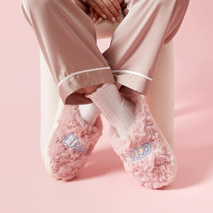 Zapatillas <span class=keywords><strong>de</strong></span> piel con patrón <span class=keywords><strong>de</strong></span> HELLO para mujer, zapatos <span class=keywords><strong>de</strong></span> dormitorio para estar en casa, a la moda, para <span class=keywords><strong>otoño</strong></span> e invierno, 2021 - Product Image 3