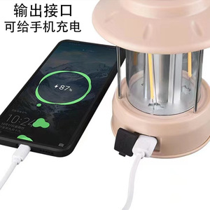 Linterna LED para camping con puerto de carga USB para suministro de energía y iluminación móvil en exteriores - Product Image 1
