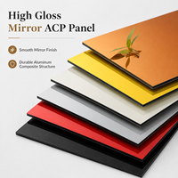 Panneau composite en aluminium miroir de 4 mm, argenté, pour revêtement mural décoratif
