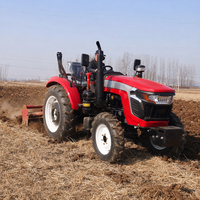 Tracteur agricole compact de haute qualité 60 CV 4x4 avec rotoculteur et charrue, certifié CE ISO, matériel agricole