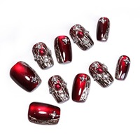 Vente en gros d'art d'ongles vintage de luxe avec pierres précieuses œil de chat scintillantes