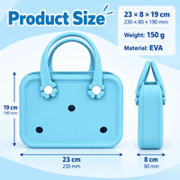Sac fourre-tout carré en EVA 23x8x19cm, imperméable, perforé, style simple, pour la plage, les voyages, le quotidien, vente en gros