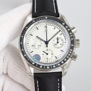Reloj de Pulsera Mecánico de Lujo para Hombre, Nuevo Modelo, Esfera Blanca y Negra, Correa de Nailon Negra, Cronógrafo, Taquímetro, Resistente al Agua, Luminoso, 2026 - Product Image 1