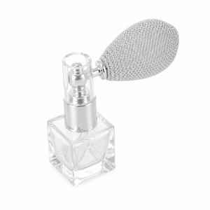 Botella de perfume vintage de 10 ml, de vidrio transparente, recargable, con atomizador y bomba de aire para cosméticos. - Product Image 4