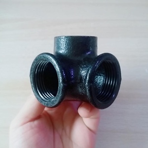 Raccord de tuyauterie en fonte malléable à 3 voies, coude à 90 degrés, 1 pouce, pour la décoration intérieure - Product Image 2