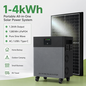 Système d'énergie solaire portable tout-en-un 300W 500W 1200W 2500W avec batterie LiFePO4 et panneau solaire pliable - Product Image 2