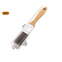 Pinceau plat industriel de 1,5 pouce avec manche en bois de peuplier et filament en PET pour le bricolage
