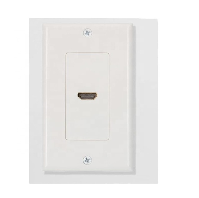 Single Port Wall Video Cable Pigtail Hdmi Wall Plate HDMI Jack to Jack with Cable 6inch 4K UHD, ARC, and Ethernet Pass-Thru