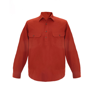 OEM Chemise de travail australienne à demi-bouton 100% Chemise de travail agricole en coton | Chemises de pays pour hommes - Product Image 1