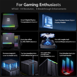 Refroidisseur de processeur de jeu haute vitesse avec écran LCD, compatible LGA 2011 1700 1151 1155 1200 AM4 AM5 X99, ventilateur de refroidissement à air, ventilateur ARGB pour PC - Product Image 4