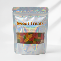 Nougat aux fruits végétalien, sachet refermable Mylar à fermeture éclair, barrière lumineuse, barquette de bonbons 8oz sans BPA, pochette autoportante