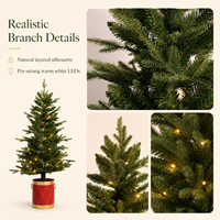 Guirlandes lumineuses de Noël à brancher, lumières LED scintillantes d'intérieur, pré-décorées sur le sapin de Noël pour une ambiance festive romantique