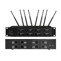 Système de microphone sans fil professionnel UHF 2/4/8 canaux pour karaoké et conférence, avec micro col de cygne sans fil