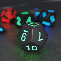 Ensemble de dés électroniques lumineux fluorescents à changement de couleur, 7 pièces, pour KTV et bar