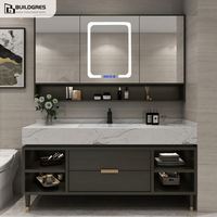 Buildgres Armoire de salle de bain moderne avec lavabo simple Meuble-lavabo de salle de bain