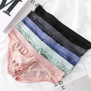 Slip <span class=keywords><strong>Uomo</strong></span> Multicolore in Seta Ghiaccio Lavorata a Maglia, Morbido, Traspirante, Eco-Friendly, Asciugatura Rapida, con Tasca Frontale Separata a Forma di <span class=keywords><strong>Elefante</strong></span>, Sexy a Vita Bassa - Product Image 6