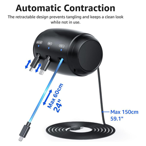 <span class=keywords><strong>Caricabatterie</strong></span> Auto Retrattile 3 in 1 con Design Personalizzato, Ricarica Rapida 10W per Sedile Posteriore, Certificato CE ROHS per Tutti i Veicoli - Product Image 3