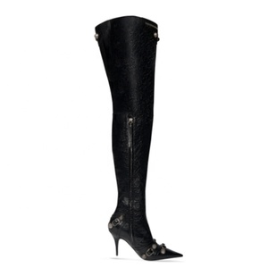 Bottes longues pour femmes avec ornements métalliques, couleurs et tailles personnalisées, bottes hautes au-dessus du genou, bottines cuissardes pour femme, chaussures en promotion - Product Image 5