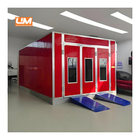 Cabine de pulvérisation de voiture personnalisée avec chauffage électrique Brûleur diesel Lampes infrarouges pour la peinture de voiture et la cuisson Système d'éclairage LED