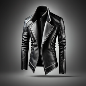 Veste en cuir d'hiver vintage chic pour hommes et femmes avec doublure en coton coupe-vent et respirant à capuche en fausse fourrure - Product Image 1