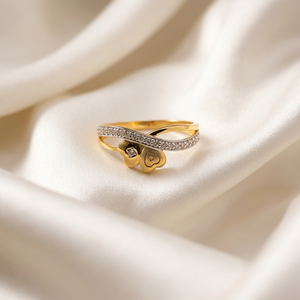 Bague de cocktail élégante en or 24 carats avec un design moderne en forme de cœur, bijoux élégants pour femmes, cadeau parfait pour un mariage ou une fête - Product Image 2
