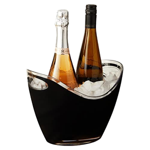 8L Custom logo Party Sales Wholesale Wine Black Acryl Acrylic <b>Plastic</b> Ice Buckets Beverage Tubs for bar champagne - Product Image 1