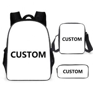 Sac à dos de Noël personnalisable par sublimation, étanche, avec trousse à crayons et sac de rangement, ensemble 3 pièces durable pour garçons - Product Image 5