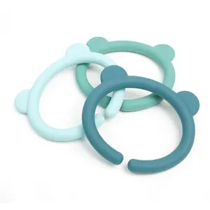 Oem New Design Sensory Baby Teething Toys Soft Bpa Free Food Grade Silicone Links Ring Developmental Toys Baby Teethers