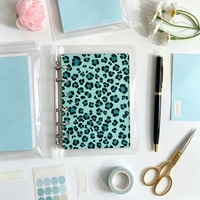 Cubierta de Acrílico A7 con Estampado de Leopardo para Cuaderno de Hojas Sueltas, Cubierta de Acrílico DIY de 6 Agujeros para Cuaderno