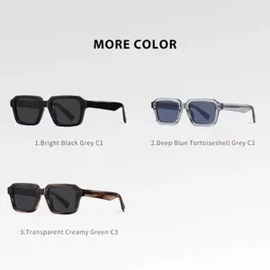 Gafas Custom Engraved Square Thick Frame Quality Gafas De Sol Trending Acetate Polarized Trendy Sunglasses 2024 Lunette De Soleil