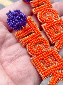 Boucles d'oreilles en perles de rocaille faites à la main, lettres, bouledogue, tigre, jeu, bijoux de jour pour femmes, nouvelle mode <span class=keywords><strong>2022</strong></span> - Product Image 6