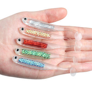 Señuelo de Pesca Biónico Hueco de Cinco Colores con Cola en Forma de T de <span class=keywords><strong>Acero</strong></span> Inoxidable, 8cm/2.4g, para Pesca Salvaje, Venta al por Mayor - Product Image 1