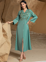 Nouvelles robes arabes brodées à la main avec des strass, robes Abaya en gros d'Arabie Saoudite et de Dubaï