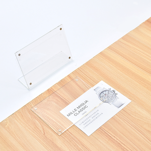 Commercio all'ingrosso su misura A4 A5 <span class=keywords><strong>A6</strong></span> a forma di L supporto acrilico trasparente Poster cornice Display pubblicità segno di plastica per la vendita - Product Image 4