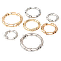 Ouvrable 1.0cm fermoirs à ressort rond mousqueton porte-clés métal joint torique sac Clips crochet Durable porte-clés accessoire