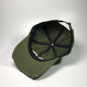 OEM Cotton Unstructured <strong>Army</strong> Green Baseball <strong>Cap</strong> With 3D Embroidered logo Custom Distressed Dad Hat - Product Image 6