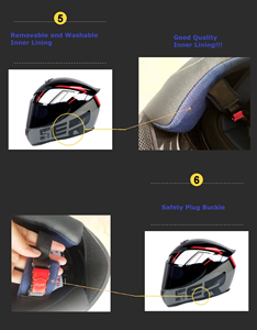 Matériau ABS DOT Casque intégral de moto Casque étanche à lentille unique Accessoires de sécurité pour motos - Product Image 6